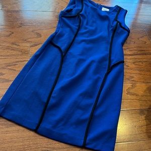 Beige by eci blue and black midi dress